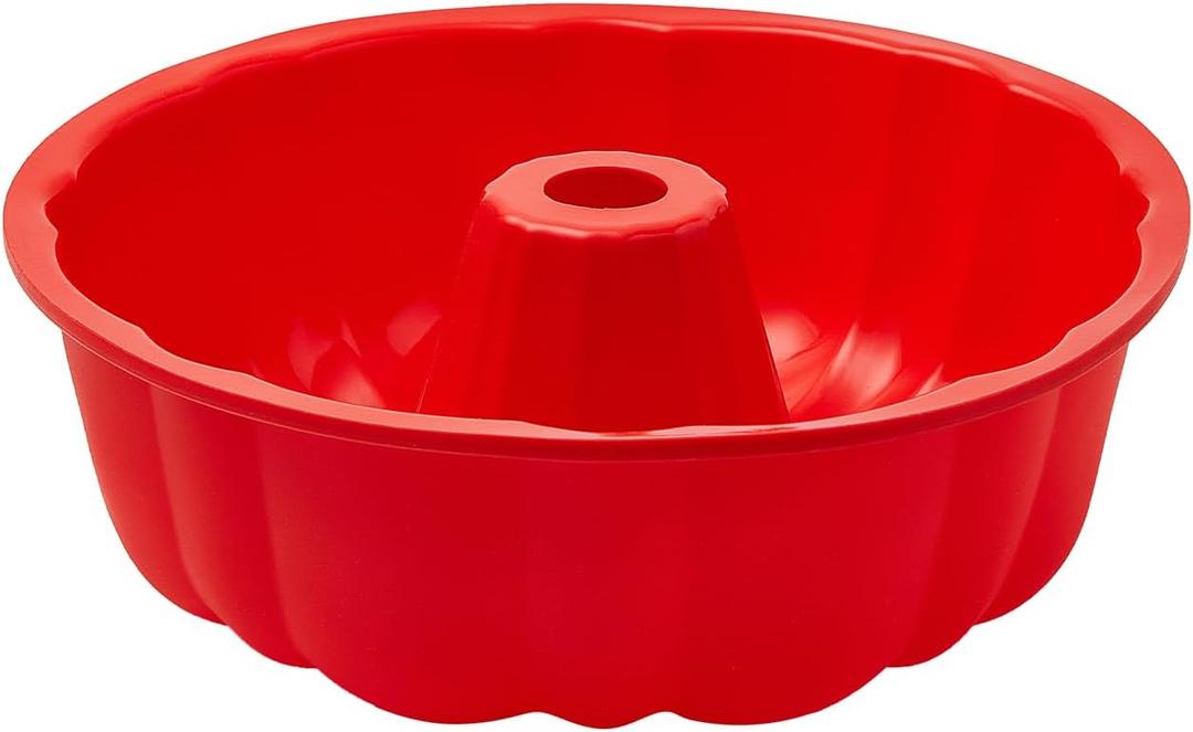 SOV Silicone Cake Pan, Silicone Cake Molds, Bakeware Non Stick 10 inch Pan for Jello,Gelatin,cake, Silicone Baking Molds for Cakes, Round Baking Pan (1 Pack)