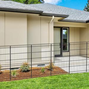 INJOPEXI Garden Fence Outdoor 6 Panels 13ft (L)36in (H) Decorative Garden Fences with 6 Panels Rustproof Wire No Dig Metal Animal Barrier Dog Rabbit Fencing for Yard Lawn Patio - Without Fence Gate