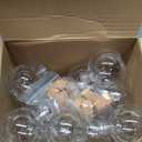 Jinei 30 Pcs 6 oz Ball Shape Plastic Sand Art Bottles Spherical Clear Plastic Potion Bottles Christmas Cocktail Ornament Balls for DIY Wedding Party Gift Crafts Decoration(Wood Color, Cork)