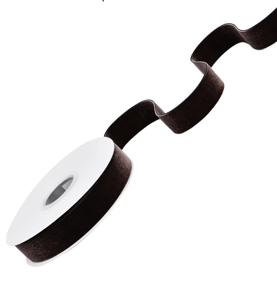 Ribest Brown Velvet Ribbon 1 Inch Continuous 10 Yards Christmas Ribbon for Gift Wrapping Wreath Christmas Tree Party Decoration Crafts Home Decor Bouquets 