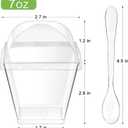 Zezzxu 50 Pack 7 oz Square Dessert Cups with Dome Lids and Spoons, Plastic Pudding Cups with Lids Mini Parfait Shooter Cups for Party Individual Banana Pudding Jello Yogurt Fruit Trifle