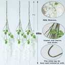 Dailisen 3 Strands 40'' Silk White Wisteria Artificial Flowers, Fake Wisteria Floral Hanging Plant Garland, for Home Decor, Party, Floor Vase, Balcony, Wedding Arrangement Decoration (White)