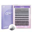 GAQQI Lash Clusters, Eyelash Clusters 120PCS C Curve Individual Lashes, Wispy Cluster Eyelash Extension 10-16mm Mixed Length, Natural Looking Cluster Lashes （GQ19,C,10-16mm)