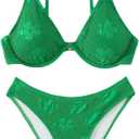 Women's Bathing Suit Floral Pattern Underwire Swimsuit Bikini Top (Medium)