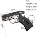 Rubber Band Gun New Generation Upgrade Mini Metal Foldable Toy Gun Keychain Foldable Handmade Toy Decor for Adults Kids