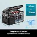 EUHOMY 12 Volt Refrigerator, 19 QT(18 L) Portable Freezer, Electric Cooler -4~68, 12V Car Fridge Reversible Door, Portable Freezer 12/24V DC & 100-240V AC for Camping, Truck, Travel