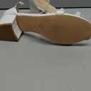 PARTY Women's Open Toe Ankle Strap Low Block Chunky Heels Sandals (White, 8.)
