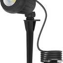 Spotlight Outdoor, 2700K Warm White 10W LED Landscape Spot Lights with RGB 3 Lenses, IP67 Waterproof, 120V Plug-in for Holiday & Everyday Decor in Yard Garden Lawn Tree(1 Pack, Black)