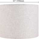 GO&SO Natural Linen Medium Drum Lamp Shades 13" Top x 13" Bottom x 10" High (Spider) Modern Beige Gray Lampshade for Table Lamps Bedside Lamps -Assembly Required - By GO&SO
