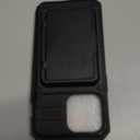 Vihibii for iPhone 15 Pro Max Case with Card Holder (4 Cards) & Slide Camera Cover & Kickstand, Military Grade Drop Protection, Rugged Hard Back & Silicone Edge Wallet Phone Case, 6.7" 2023, Black