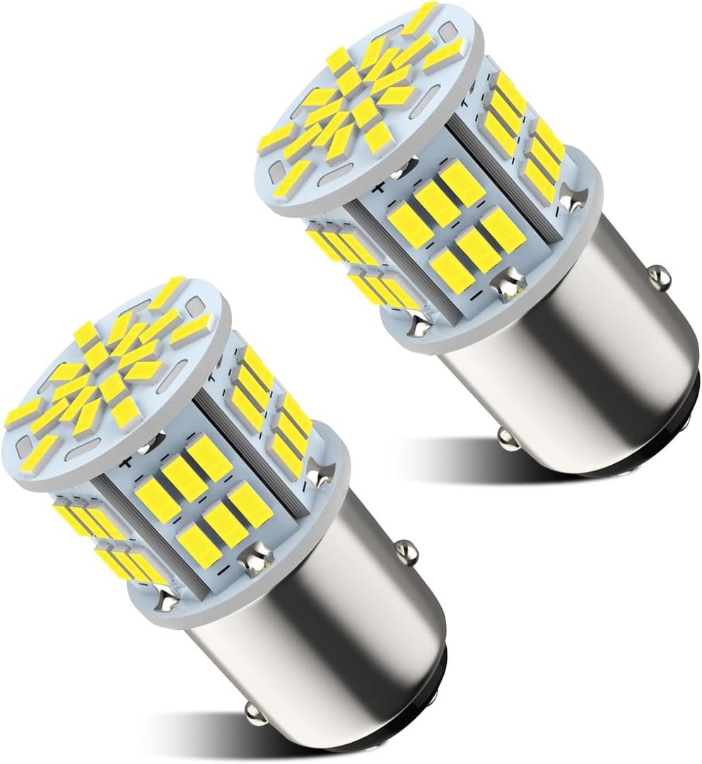 Safego 1157 BAY15D LED Bulb 2 PCS 6000K 5W Car Reverse Rear Turn Signal Parking Light 54SMD 3014 P21W White Lamp 12V Non-canbus