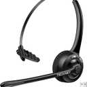TECKNET Wireless Headset, Bluetooth Headphones with Noise Cancelling Microphone for Trucker, Hand Free Wireless Headset with Mute Mic for Cellphone/PC/Home/Office/Call Center (USB Dongle)