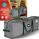 HOLIDAY SPIRIT Heavy Duty Canvas Bags for Christmas Tree - Waterproof Storage Bag with Reinforced Handles and Dual Zipper for 9 Ft Tree - 600D Oxford Material Protects from Dust and Moisture, Charcoal