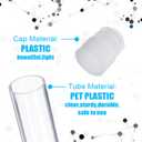 Flutesan 200 Pcs Clear Plastic Test Tubes 16 x 100 mm(10 ml) Test Tubes with Caps for Scientific Experiments,Halloween, Christmas, Scientific Themed Birthday Party Supplies, Candy Storage(White)