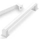 Lardmon 10 Pack 7.5 Inch(192mm) Hole Center Matte White Modern Cabinet Pulls Kitchen Cabinet Handles Kitchen Cabinet Hardware Timeless Drawer Pulls for Dresser Cupboard Wardrobe, Matte White (7.5x10)