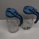 Mason Jar Pitcher 2 Quart With Pour Spout Lids 2 Pack 64 Oz Wide Mouth Water Pitcher Airtight And Leakproof Glass Carafe With Handle And Flip Cap For Milk, Iced Tea, Cold Brew Coffee, Juice