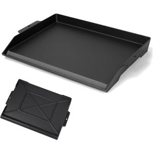 Universal Cast Iron Cooking Griddle 23" x 16", Nonstick cast iron Griddle Flat Top, Grill Plate with extra high sidewalls and deep grease groove for Gas Grills and 4-5 Burner Range Oven