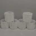 Wellmet Small Chandelier Lamp Shades,ONLY FOR CANDLE BULBS,Clip-on Fitter White Lamp Shades,Set of 6, 5.5"x5.5"x 5", Gauze White