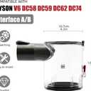 Dust Bin Replacement for Dyson V6 DC58 DC59 DC62 DC74 Vacuum Cleaner, Canister Bin for Dyson No.965660-01