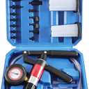 23PCS Handheld Vacuum Pump Tester Brake Bleeder Kit Brake System Bleeding Tools with Adapters and 2 Reservoir Bottles Automotive Brake for Car Truck Motorcycle (Blue)