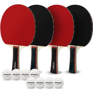 Ping Pong Paddles with Balls - Better Control & Sticky Inverted Rubber - Table Tennis Paddles Set for Indoor & Outdoor Games