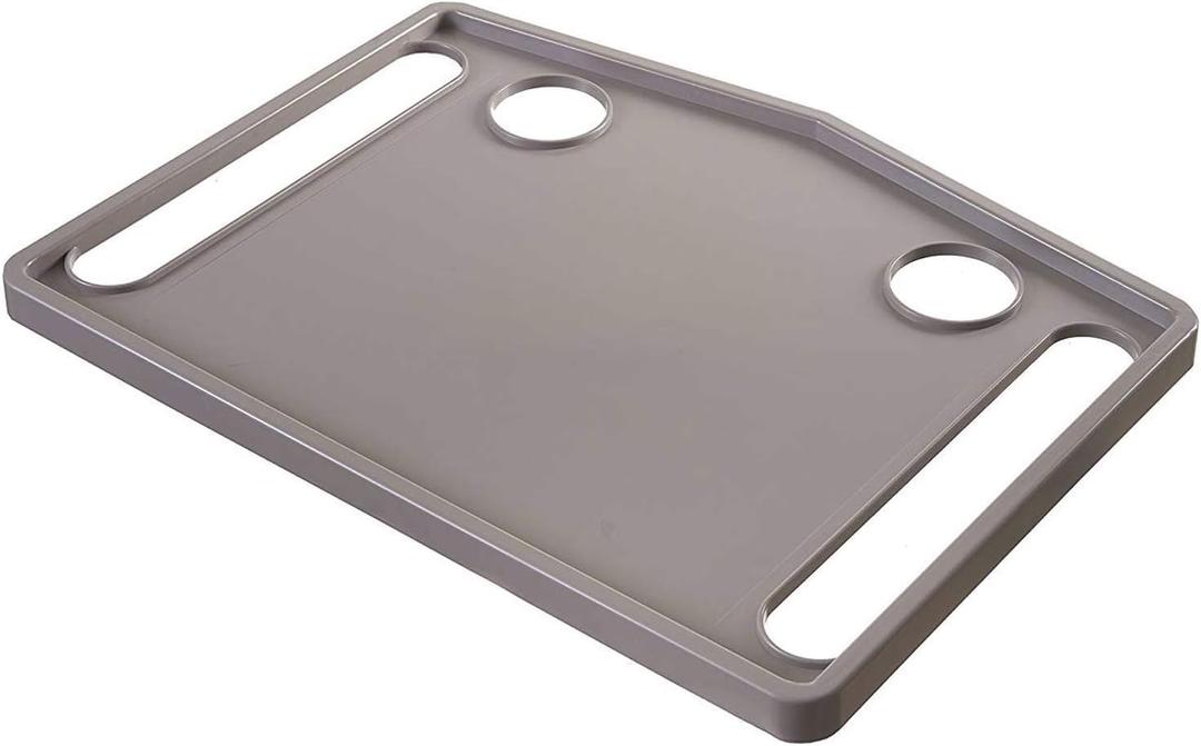 DMI Walker Tray With Cup Holders, Walker Tray For Folding Walkers, Mobility Accessory for Seniors, Tray Table for Standard Walkers, Multipurpose and Portable, Gray (1 Count (Pack of 1))