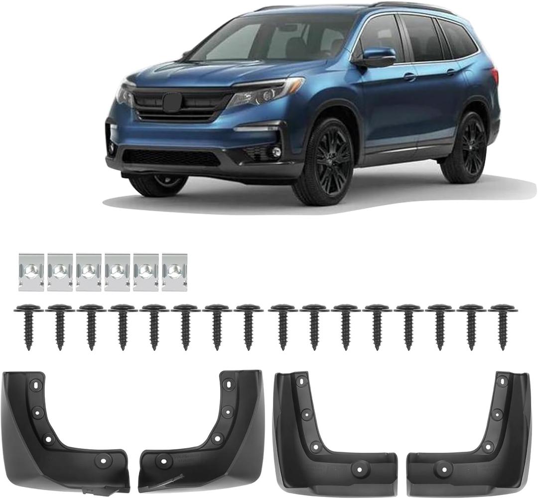 Mud Guard Mud Flaps Guards Splash All Weather Guard Mud for Honda Pilot 2023 2024 2025 Mudguards Mudflaps Guards Front & Rear Set of 4