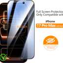 Oterkin 2 Pack Privacy Screen Protector for iPhone 17 Pro Max 6.9'' Tempered Glass Private Saver Anti-Spy Eye Protection Full Coverage Anti-Scratch Case Friendly