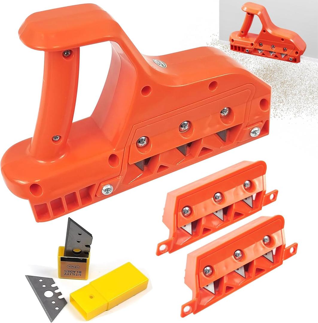 Drywall Cutting Tool, Plasterboard Angle Fast Cutter, Precise 45 60 Gypsum Board Chamferer With 10 Blades, Woodworking Hand Smoothing Planes, Perfect Angle Planers for Woodworkers(Orange)