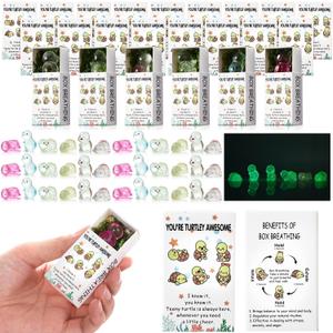 48 Sets Employee Appreciation Gifts Bulk Luminous Resin Animals Breathing Box Party Favor, Team Building Emotional Support Gifts Positive Thank You for Staff Coworkers(Turtley Awesome)