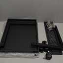 PC Stand Computer Tower Stand 2-Tier Metal CPU Holder with Locking Caster Wheels Suitable for Most PC (S,Black)