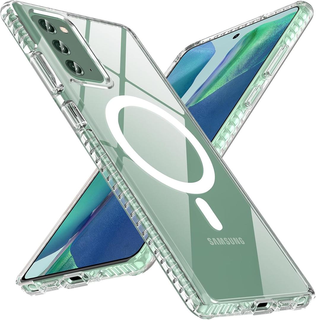OWKEY Case for Samsung Galaxy Note 20,Magnetic Galaxy Note 20 Phone Case [Compatible with MagSafe] Anti-Fingerprint Translucent Shockproof Protective Case for Samsung Note 20 (Clear)