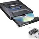 External Blu-ray Drive Portable BD/DVD/CD Burner Writer Reader with USB Hub & SD/TF Card Reader with 3 USB Ports Hub & SD/TF Card Readers, 6X Blu-ray Optical Drive for Laptop Desktop
