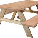KENOBEE 6ft Picnic Table and Bench Cover, Camping Essentials RV Gear, 72 in Waterproof Windproof Outdoor Elastic All Around Tablecloth, Fitted Rectangle Tables and Seats, Wood Grain