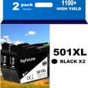 LC501XL LC501 Ink Cartridges for Brother LC501 Ink Cartridges 501 501XL for Brother MFC-J1260DW MFC-J1360DW MFC-J1410DW Printer 2 Pack (2 Black)