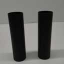 Standard Base Modern Steel Candle Cover Sleeve, Satin Black Finish 7.5 in, 2 Pack