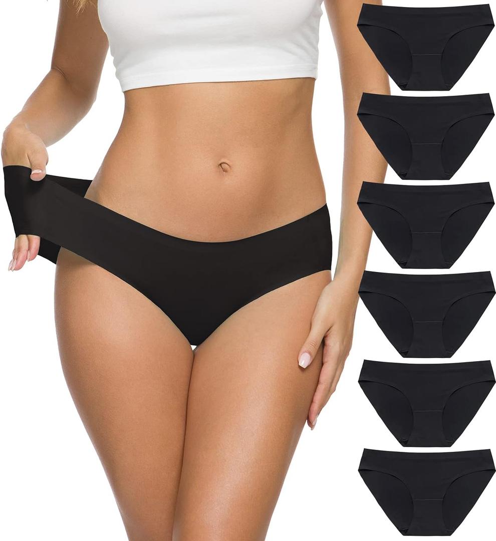 ALTHEANRAY Womens Seamless Hipster Underwear No Show Panties Soft Stretch Bikini Underwears Multi-Pack (Large, Color11)