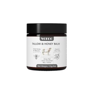 Beef Tallow for Skin (4 OZ), Organic Beef Tallow and Honey Balm, Grass Fed Beef Tallow for Face and Body, Deeply Hydrating Tallow Face Moisturizer with Quick Absorption