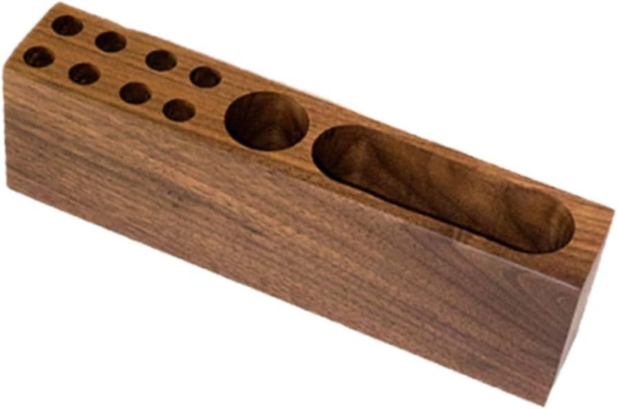 Pen Holder Rack Makeup Brush Storage Crafts Pencil Stand Organizer Tabletop Organization Desk Wooden Artist Brush Organizer
