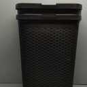 Mind Reader 40L Slim Laundry Hamper, Clothes Basket, Lid, Wicker Design, Plastic, 18"L x 10.4"W x 23.5"H, Set of 2, Brown