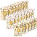 Tenare 24 Pcs Small Gift Bags Mini Metallic Paper Bags Bulk Tiny with Handles Tissue Paper for Jewelry Gift Wrap Easter Mother's Father's Day Party Supply(42.754.5 Inch,White Gold)
