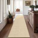 GOYLSER 10 ft Washable Runner Rug Jute Carpet Runner for Hallway, Non Slip Bath Rug Runner Mat, Beige Indoor Runner Rugs for Entryway
