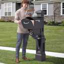 Step2 Atherton Mail Post, Mailbox Not Included, Weather Resistant, Large Outdoor Mailbox Post, Made of Durable Plastic, Easy to Install, Onyx Black
