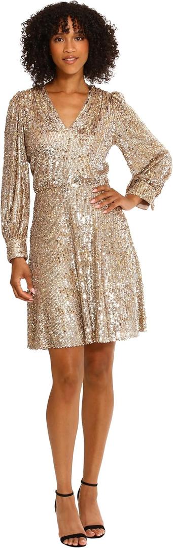 Maggy London Women's Holiday Sequin Dress Event Occasion Cocktail Party Guest of (10)