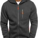 Men Hoodies Casual Hoodies for Men with Zip Pockets Full Zip Long Sleeve Sweatshirt Sports Hooded Jacket (Medium, Dark Grey)