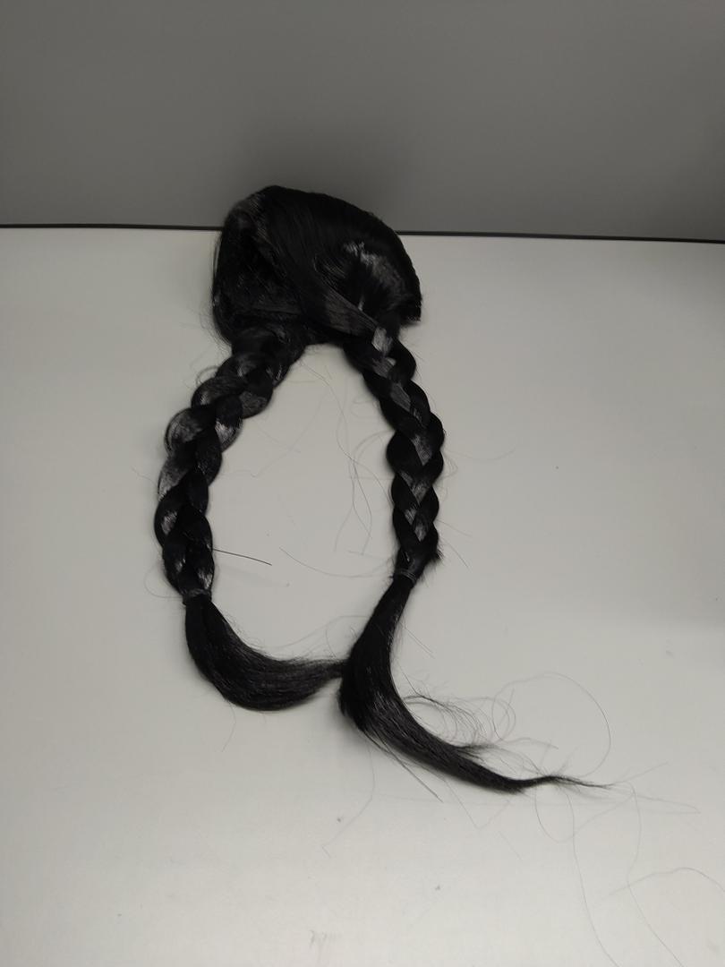 Spooktacular Creations Braided Black Pigtail Wig with Hair Net for Girls, Women, Pocahontas Native American Gothic Women Wigs for Halloween Costume Accessory