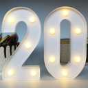 H:7.88 Inches Light Up Numbers 20 Centerpieces Table Sign, Happy 20th Birthday Decorations for Women, 20 Year Old Birthday Party Decorations for Men