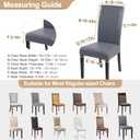 4 x SearchI Waterproof PU Leather Dining Chair Covers Set of 4, Stretch Oilproof Parsons Chair Slipcovers Removable Washable Kitchen Chair Protector for Dining Room (Gray)