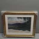 ARPEOTCY Gold Framed Scenery Wall Art, Living Room Bedroom River Landscape Pictures Wall Decor, Farmhouse Retro Decor, Canvas Prints, Antique Picture Frame Vintage Paintings,13x16 Inch (Summer Night Landscape)