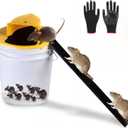 Humane Mouse Trap Bucket Flip Lid - Auto Reset, Multi Catch Lid for 5 Gallon Buckets - Indoor/Outdoor Rat & Mouse Traps, Reusable, No Glue/Chemicals, Mouse Traps Indoor for Home (Includes Gloves)